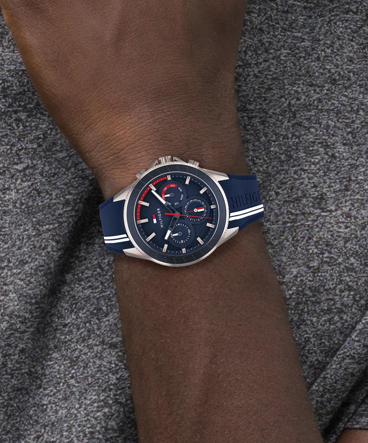 Buy Tommy Hilfiger Mens Quartz Blue Silicone Strap Blue Dial 45mm Watch - 1791859 in Pakistan