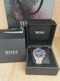Buy Hugo Boss Mens Chronograph Quartz Stainless Steel Blue Dial 46mm Watch - 1512963 in Pakistan