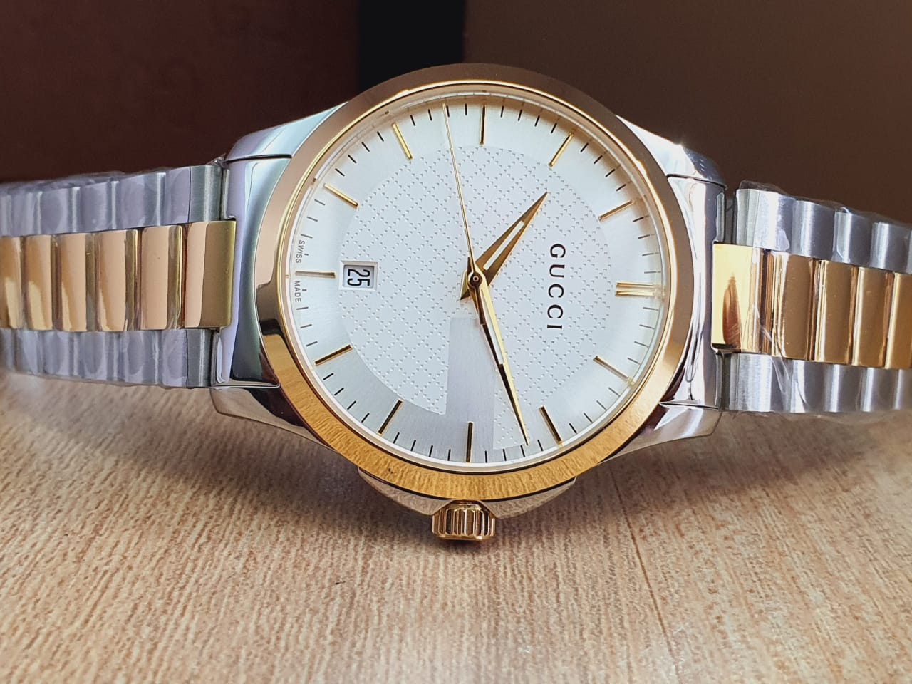 Buy Gucci Men's Swiss Made Quartz Stainless Steel Silver Dial 38mm Watch YA126474 in Pakistan