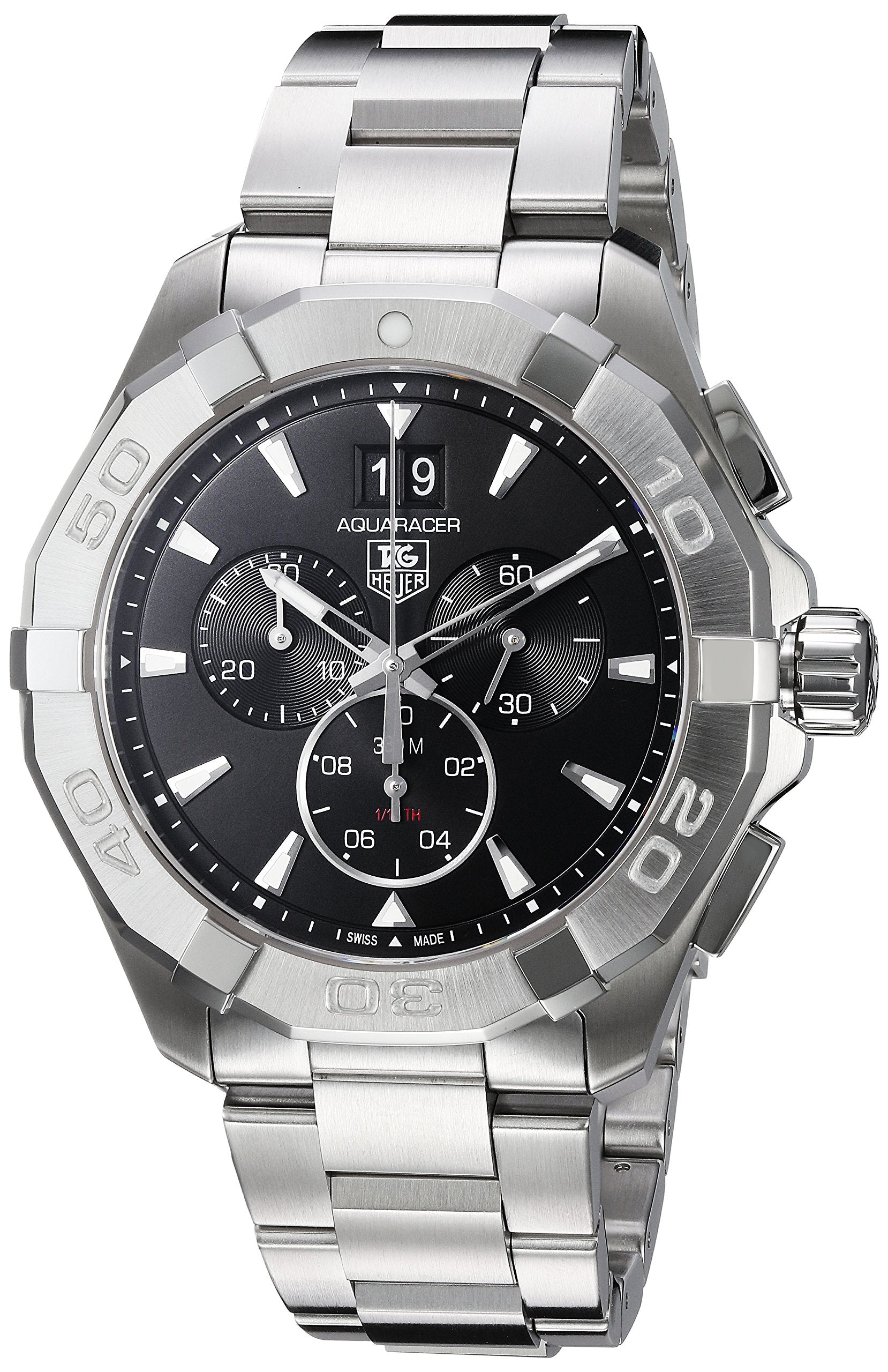 Buy Tag Heuer Aquaracer Black Dial Silver Steel Strap Watch for Men - CAY1110.BA0927 in Pakistan