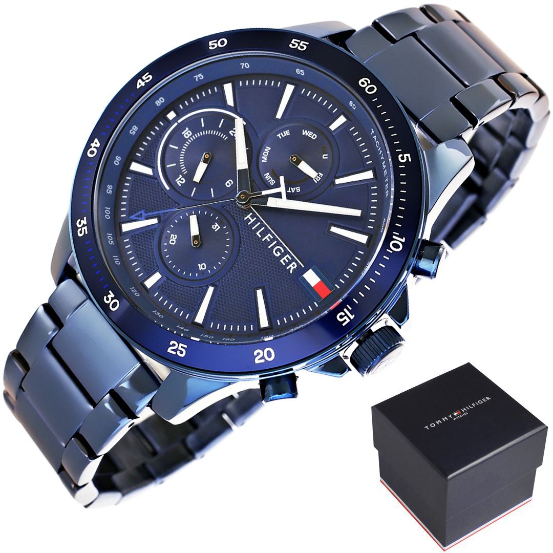 Buy Tommy Hilfiger Mens Quartz Stainless Steel Blue Dial 46mm Watch - 1791720 in Pakistan