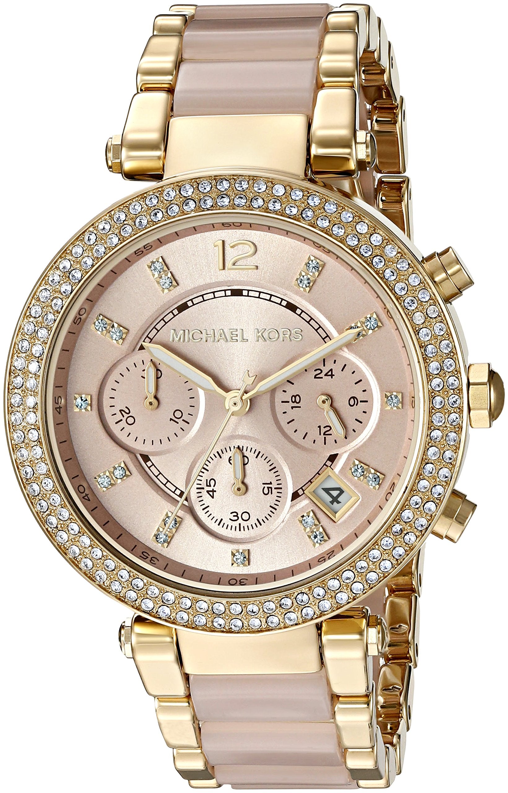 Buy Michael Kors Parker Chronograph Pink Dial Two Tone Strap Watch for Women - Mk6326 in Pakistan