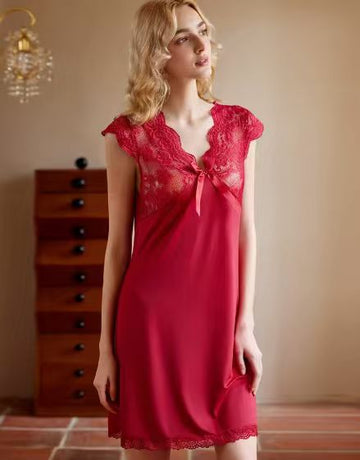 Buy Sajiero Babydoll Lingerie - Arvella Lace - Maroon in Pakistan