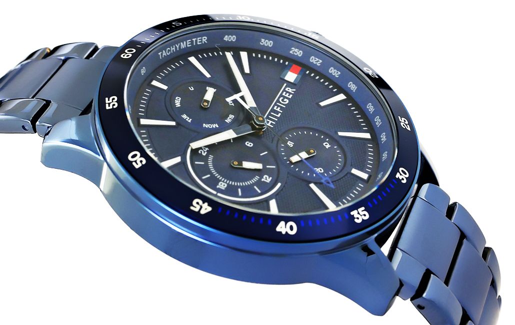 Buy Tommy Hilfiger Mens Quartz Stainless Steel Blue Dial 46mm Watch - 1791720 in Pakistan