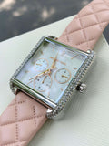Buy Michael Kors Drew Silver Glitz Mother Of Pearl Dial Pink Leather Watch for Women - Mk2768 in Pakistan