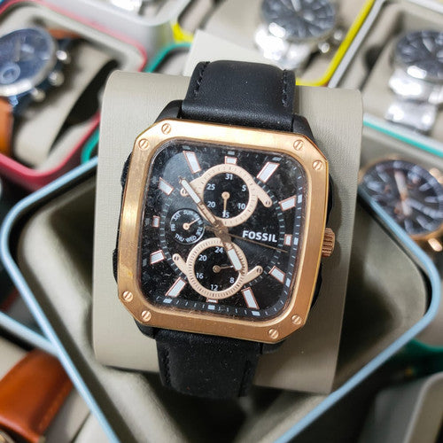 Buy Multifunction Black Dial Black Leather Strap Watch For Men in Pakistan