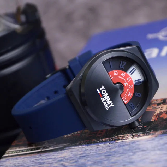 Buy Tommy Hilfiger Monogram Pop Grey Dial Blue Rubber Strap Watch for Men - 1791775 in Pakistan