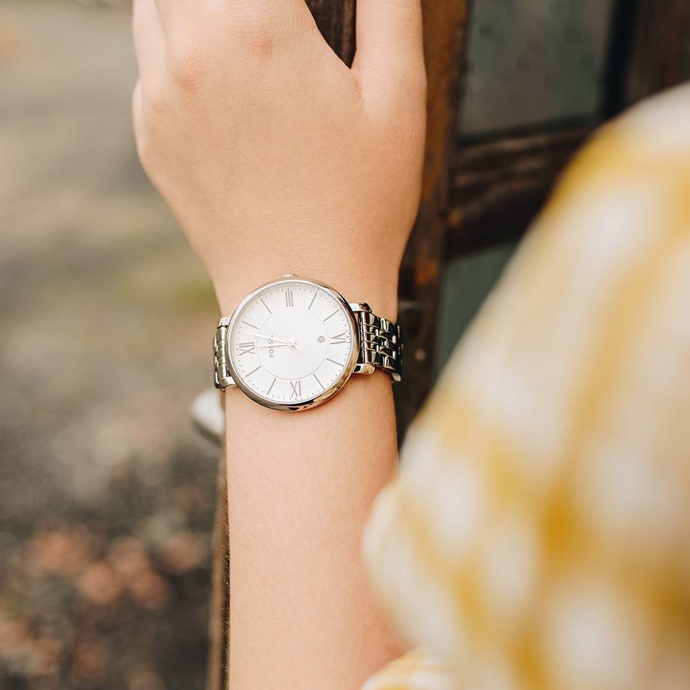 Buy Jacqueline White Dial Silver Steel Strap Watch For Women in Pakistan