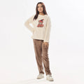 Buy Sajiero Fleece Long Sleeve Pajama Suit Snow Teddy in Pakistan