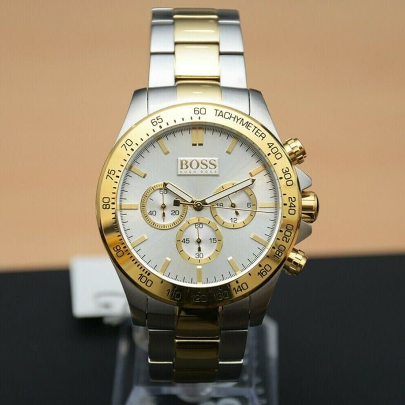 Buy Hugo Boss Mens Chronograph Two-tone Silver Dial Watch - 1512960 in Pakistan