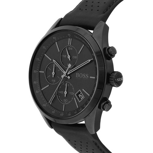 Buy Hugo Boss Mens Chronograph Quartz Leather Strap Black Dial 44mm Watch - 1513474 in Pakistan