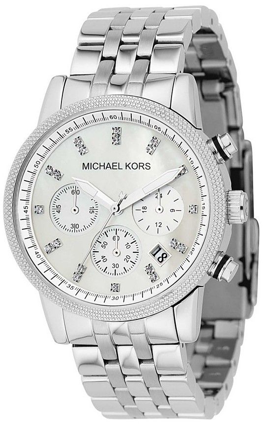 Buy Michael Kors Chronograph Mother Of Pearl Dial Silver Strap Ladies Watch - Mk5020 in Pakistan