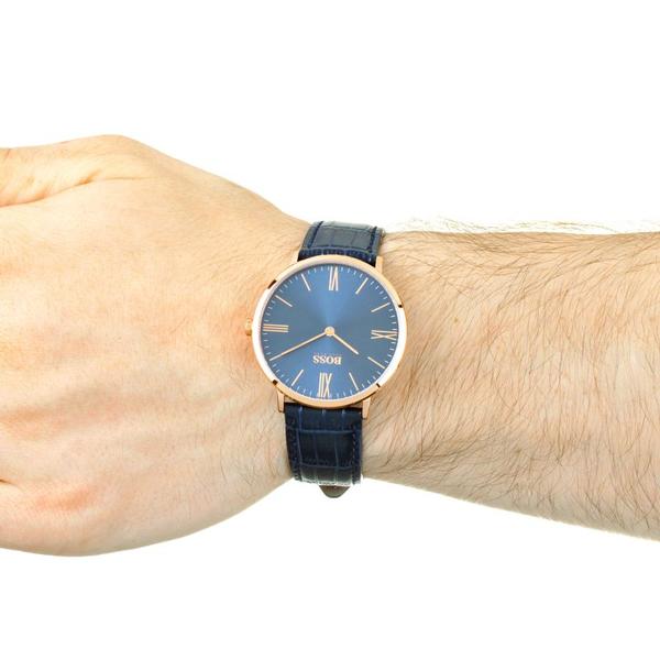Buy Hugo Boss Mens Quartz Blue Leather Strap Blue Dial 40mm Watch - 1513371 in Pakistan