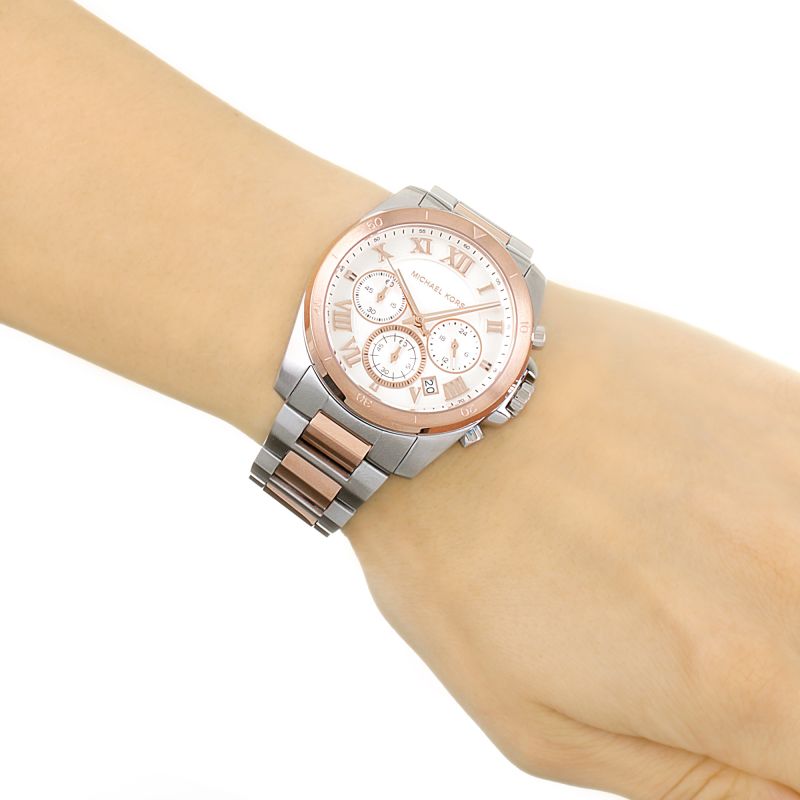 Buy Michael Kors Brecken Chronograph White Dial Two Tone Steel Strap Ladies Watch - Mk6368 in Pakistan