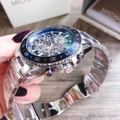 Buy Michael Kors Jetmaster Men's Watch Blue Dial Silver Stainless Steel Strap - Mk9024 in Pakistan