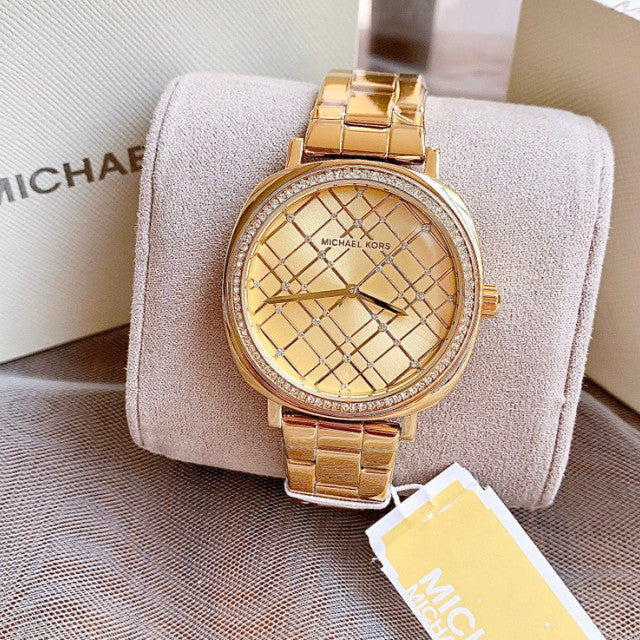 Buy Michael Kors Nia Quartz Gold-tone Crystal Dial Gold Steel Strap Ladies Watch - Mk3989 in Pakistan