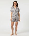 Buy Sajiero Silk PJ Set with Scrunchies - Snow Leopard in Pakistan