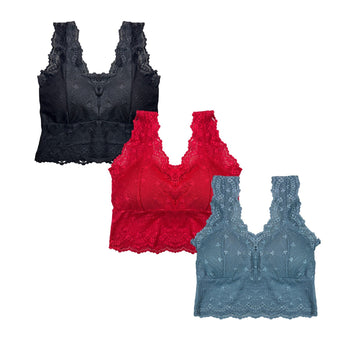Buy Pack of 3 Bra - Lace Blush in Pakistan
