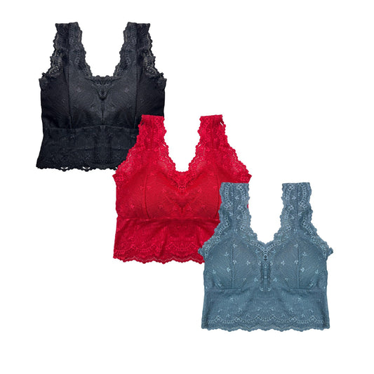 Buy Pack of 3 Bra - Lace Blush in Pakistan