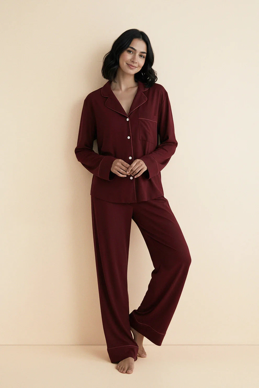 Buy Cloud Pajama Set - Maroon in Pakistan