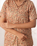 Buy Sajiero Silk Pajama Suit with Scrunchie - Starlight Dream in Pakistan