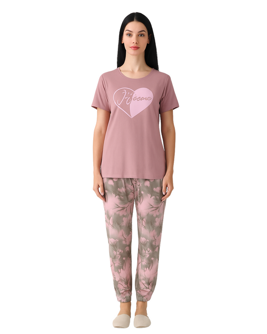 Buy Sajiero Cotton PJ Set - Heartina Mist in Pakistan