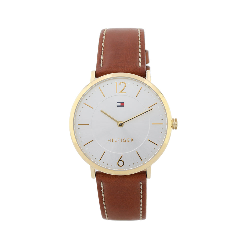 Buy Tommy Hilfiger Ultra Slim Silver Dial Brown Leather Strap Watch for Men - 1710353 in Pakistan