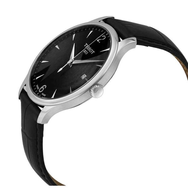 Buy Tissot Men’s Swiss Made Quartz Black Leather Strap Black Dial 42mm Watch T063.610.16.057.00 in Pakistan
