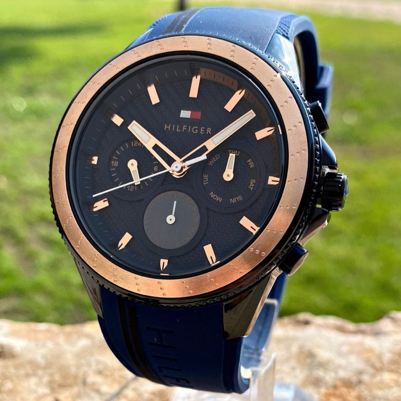 Buy Tommy Hilfiger Mens Quartz Blue Silicone Strap Blue Dial 44mm Watch - 1791860 in Pakistan