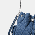 Buy Tory Burch Charlie Quilted Denim Drawstring Shoulder Bag in Pakistan
