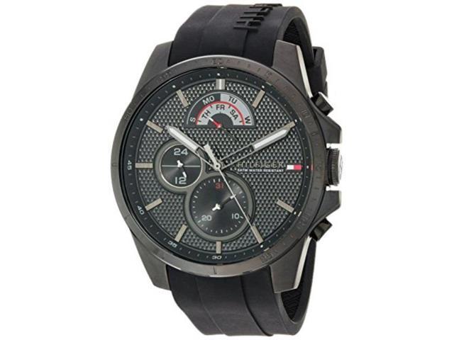 Buy Tommy Hilfiger Mens Quartz Black Silicone Strap Black Dial 46mm Watch - 1791352 in Pakistan