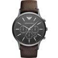 Buy Emporio Armani Sportivo Black Dial Brown Leather Strap Watch for Men - AR2462 in Pakistan
