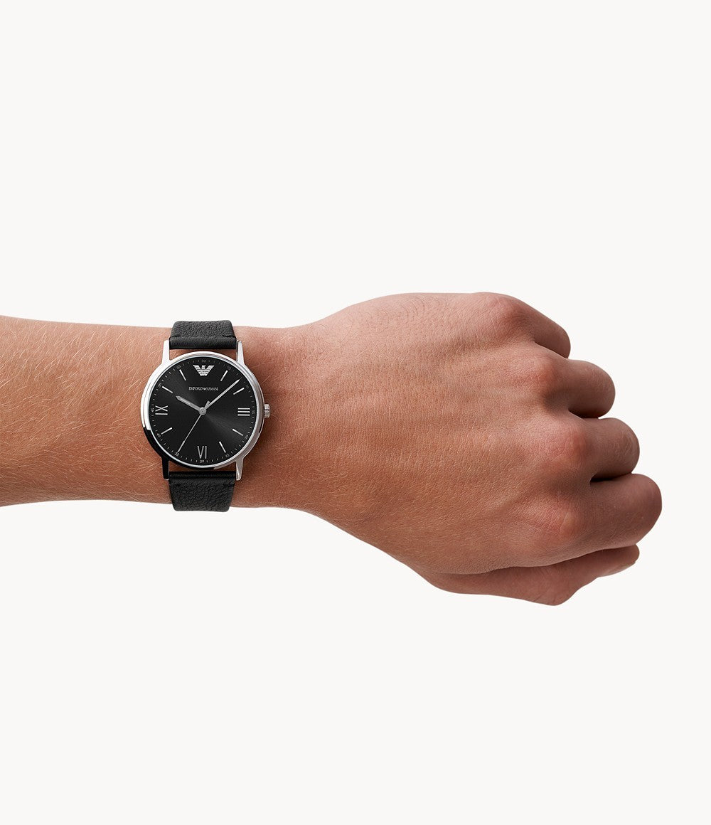 Buy Emporio Armani Men's Quartz Leather Strap Black Dial 41mm Watch AR11013 in Pakistan