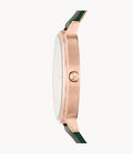 Buy Emporio Armani Women's Quartz Green Leather Strap Mother Of Pearl Dial 32mm Watch AR11150 in Pakistan