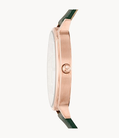 Buy Emporio Armani Women's Quartz Green Leather Strap Mother Of Pearl Dial 32mm Watch AR11150 in Pakistan