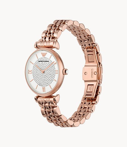 Buy Emporio Armani Gianni T Bar White Dial Rose Gold Steel Strap Watch for Women - AR11244 in Pakistan