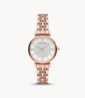 Buy Emporio Armani Gianni T Bar White Dial Rose Gold Steel Strap Watch for Women - AR11244 in Pakistan
