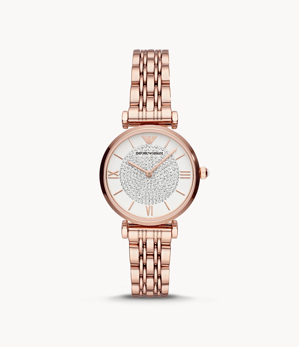 Buy Emporio Armani Gianni T Bar White Dial Rose Gold Steel Strap Watch for Women - AR11244 in Pakistan