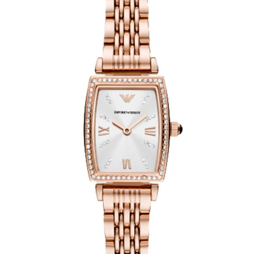 Buy Emporio Armani Gianni T-Bar White Dial Rose Gold Steel Strap Watch for Women - AR11406 in Pakistan