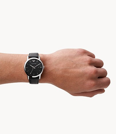 Buy Emporio Armani Luigi Black Dial Black Leather Strap Watch for Men - AR1692 in Pakistan