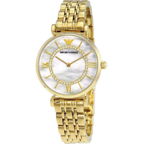 Buy Emporio Armani Classic Mother of Pearl Dial Gold Steel Strap Watch for Women - AR1907 in Pakistan