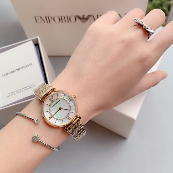 Buy Emporio Armani Classic Mother of Pearl Dial Gold Steel Strap Watch for Women - AR1907 in Pakistan