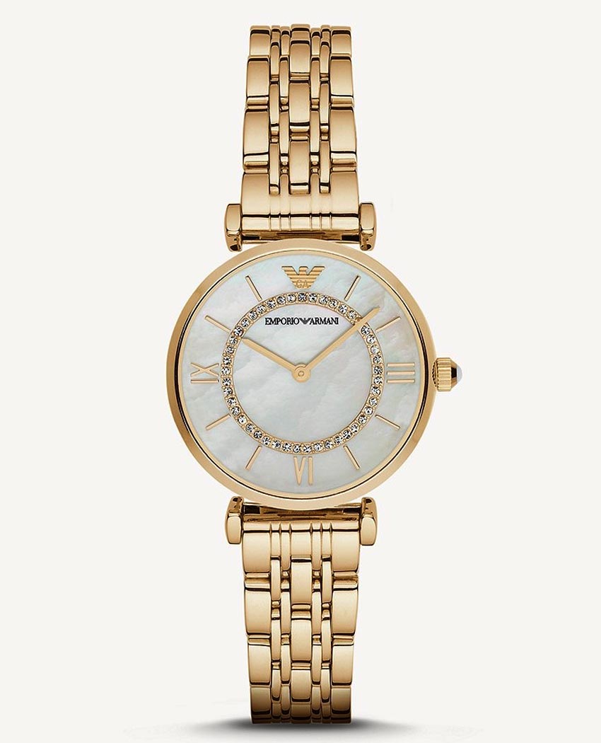 Buy Emporio Armani Classic Mother of Pearl Dial Gold Steel Strap Watch for Women - AR1907 in Pakistan