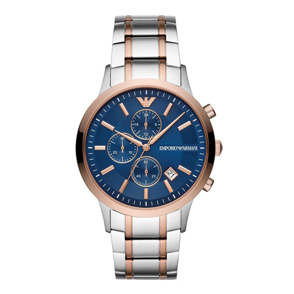 Buy Emporio Armani Blue Dial Two Tone Steel Strap Watch for Men - AR80025 in Pakistan
