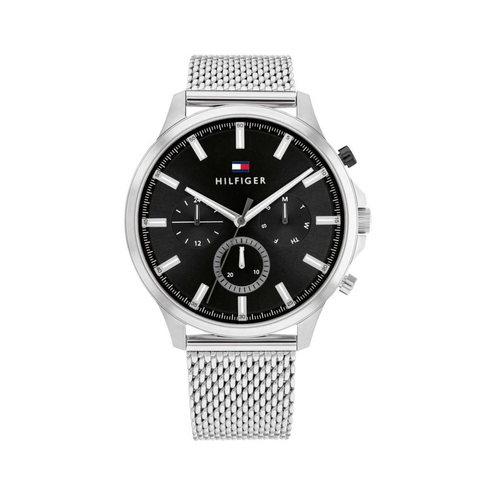 Buy Tommy Hilfiger Mens Quartz Silver Stainless Steel Black Dial 44mm Watch - 1710498 in Pakistan