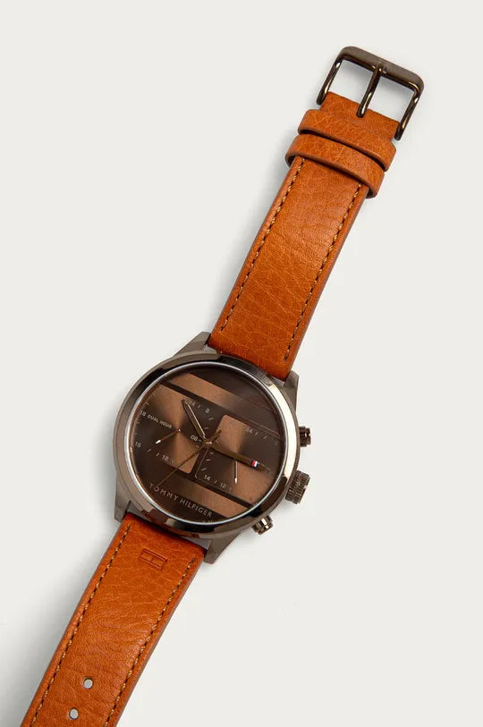 Buy Tommy Hilfiger Mens Quartz Brown Leather Strap Brown Dial 44mm Watch - 1791594 in Pakistan