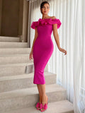 Buy SHEIN Aloruh Exaggerated Ruffle Trim Bodycon Dress in Pakistan
