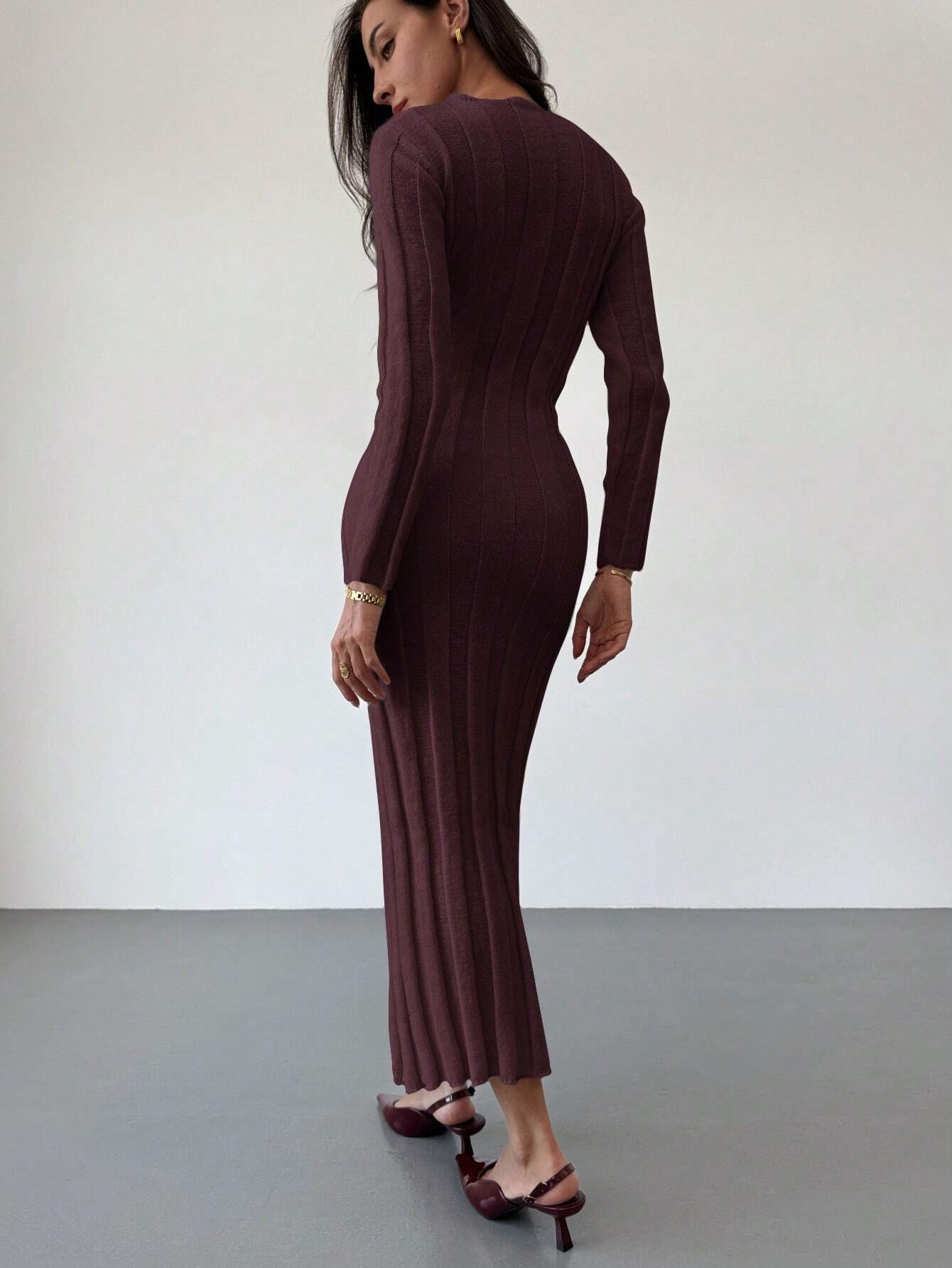 Buy SHEIN Aloruh New Arrival Round Neck Long Sweater Dress in Pakistan
