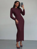 Buy SHEIN Aloruh New Arrival Round Neck Long Sweater Dress in Pakistan