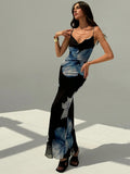 Buy SHEIN Aloruh Women's Floral Printed Slim Fit Low-Cut Draped Neck Cami Dress With Sheer Back And Spaghetti Straps in Pakistan